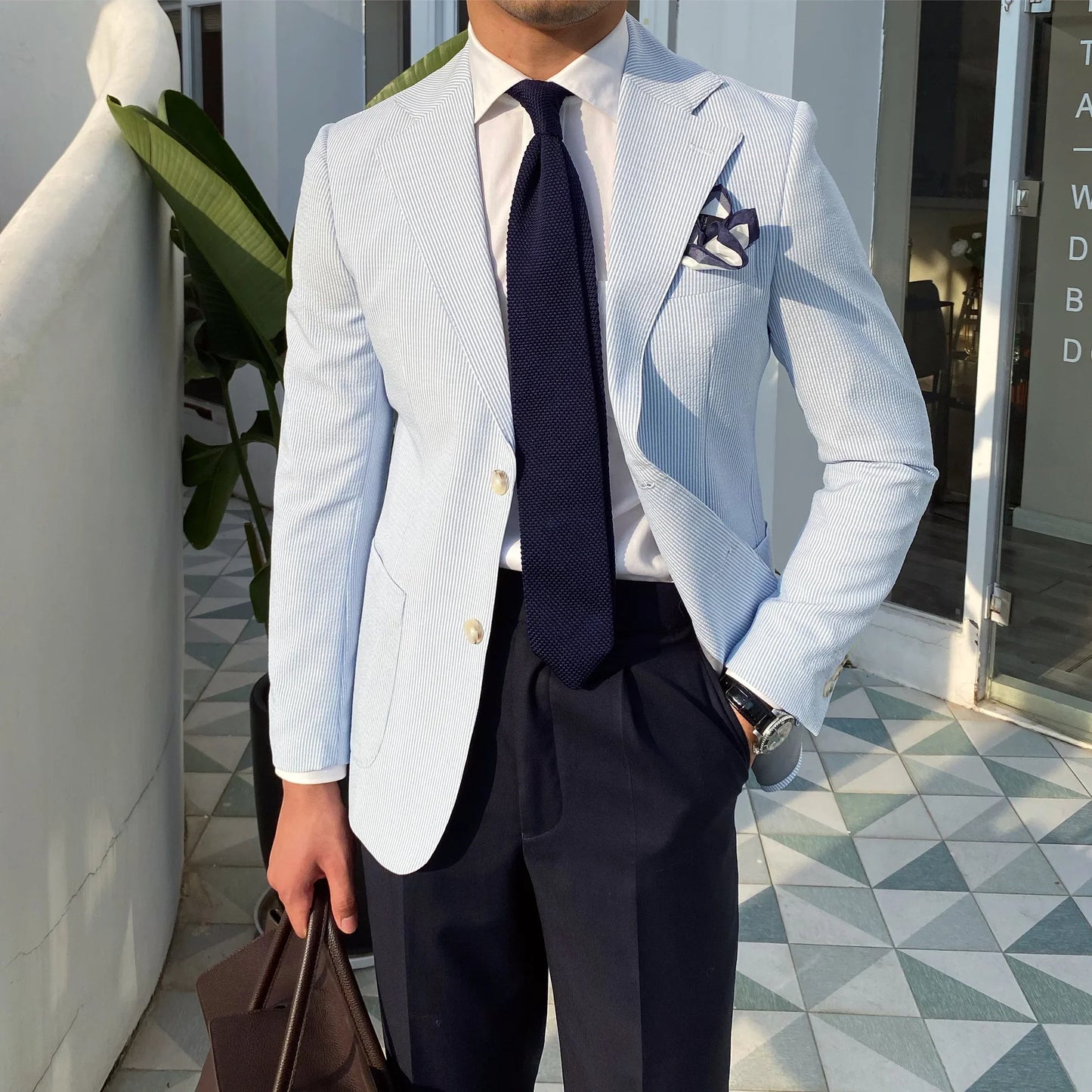 Blazer Croisé Homme Bleu