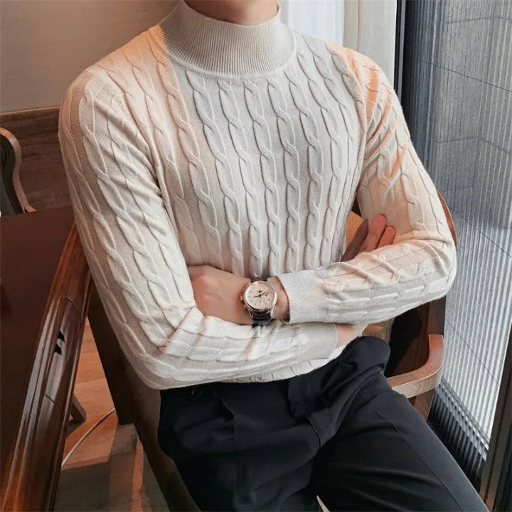 Pull Col Roulé Cotelé
