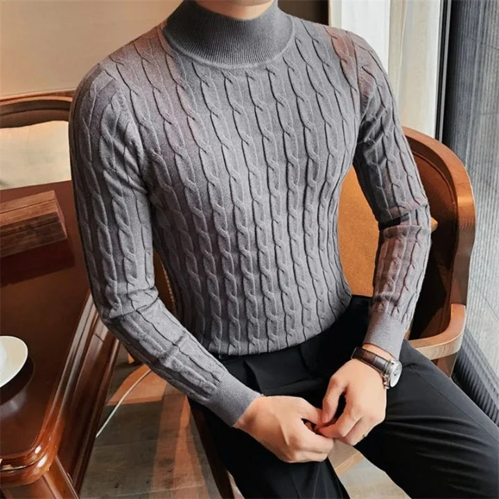 Pull Col Roulé Cotelé