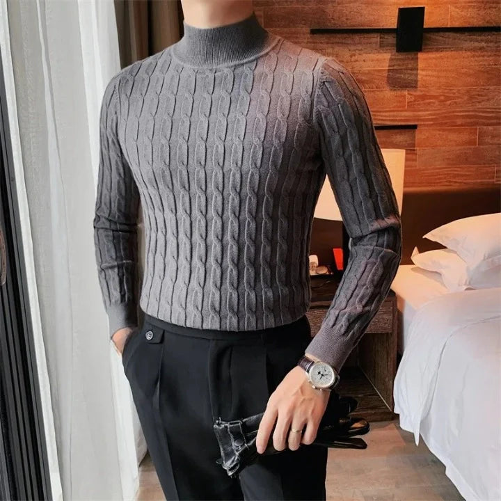 Pull Col Roulé Cotelé