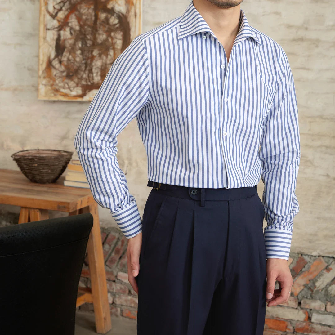 Chemise a rayure bleu et blanc homme