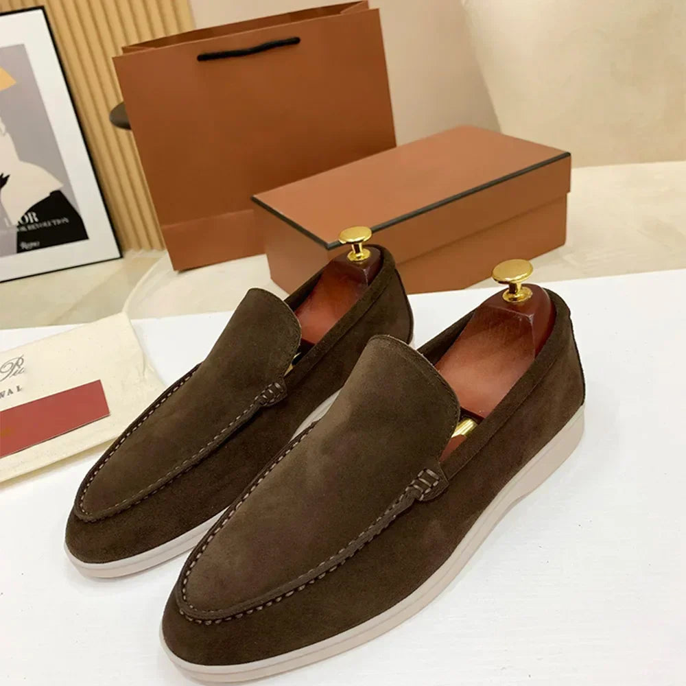 Mocassin homme daim marron