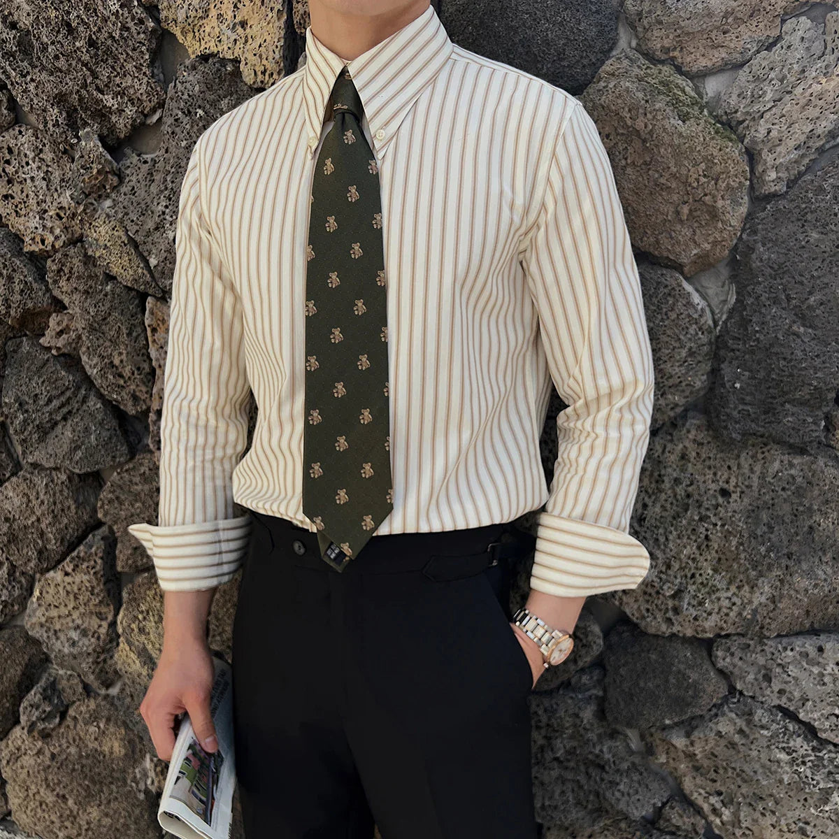 Chemise à Col Rayée