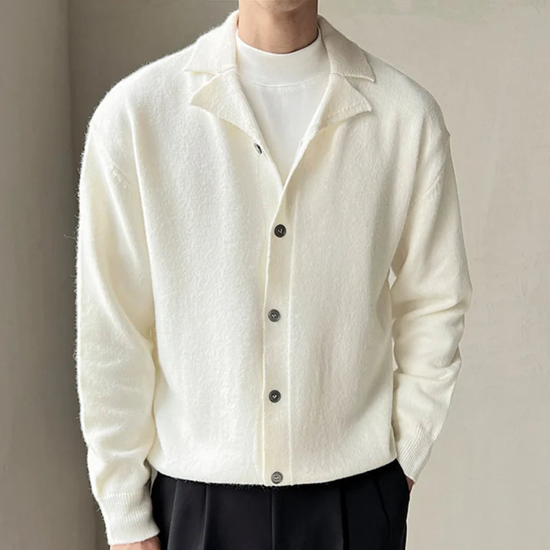 Cardigan col polo homme