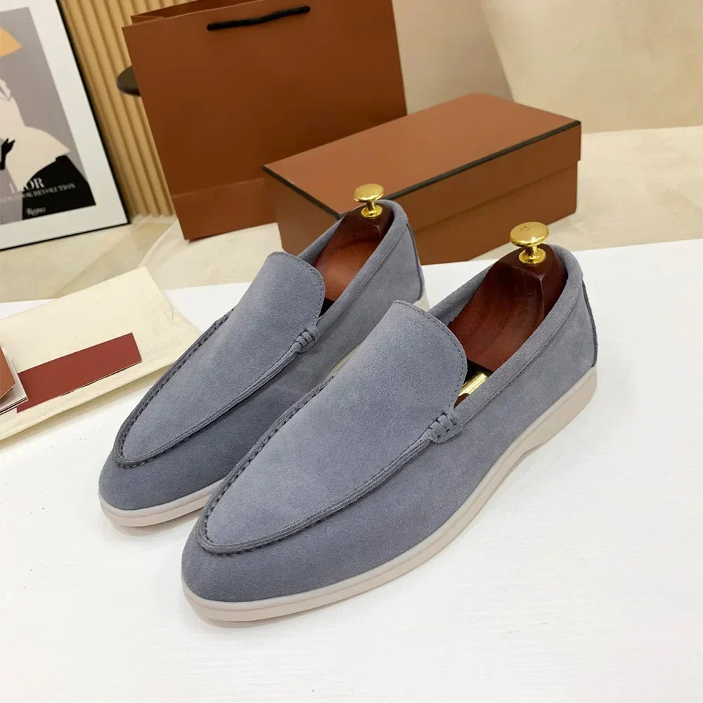 Mocassin homme daim gris