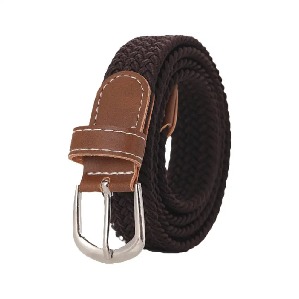 Ceinture tressée marron homme