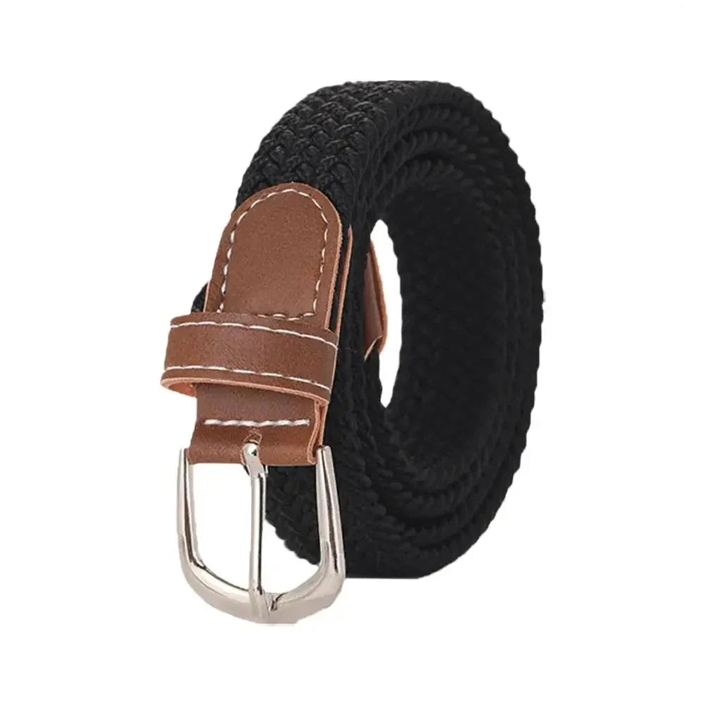 Ceinture tressée noir homme
