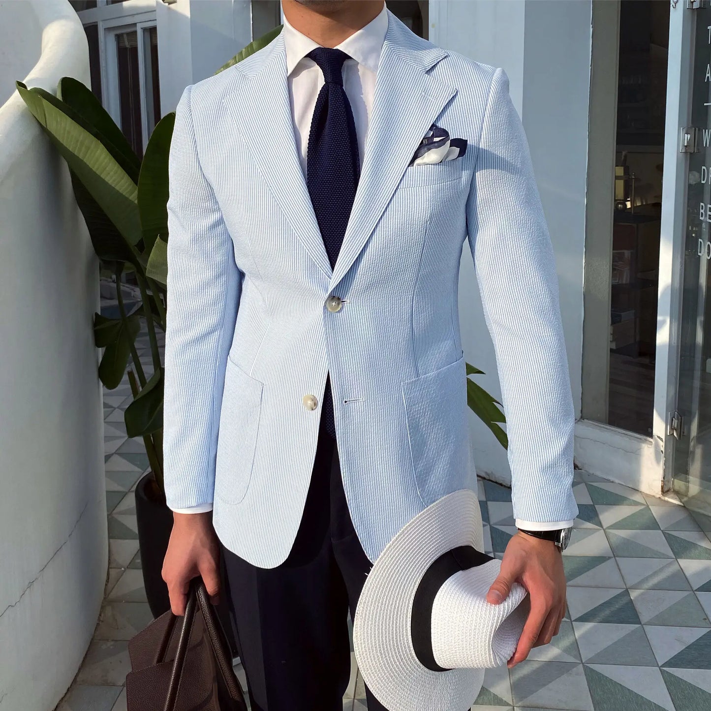 Blazer Croisé Homme Bleu