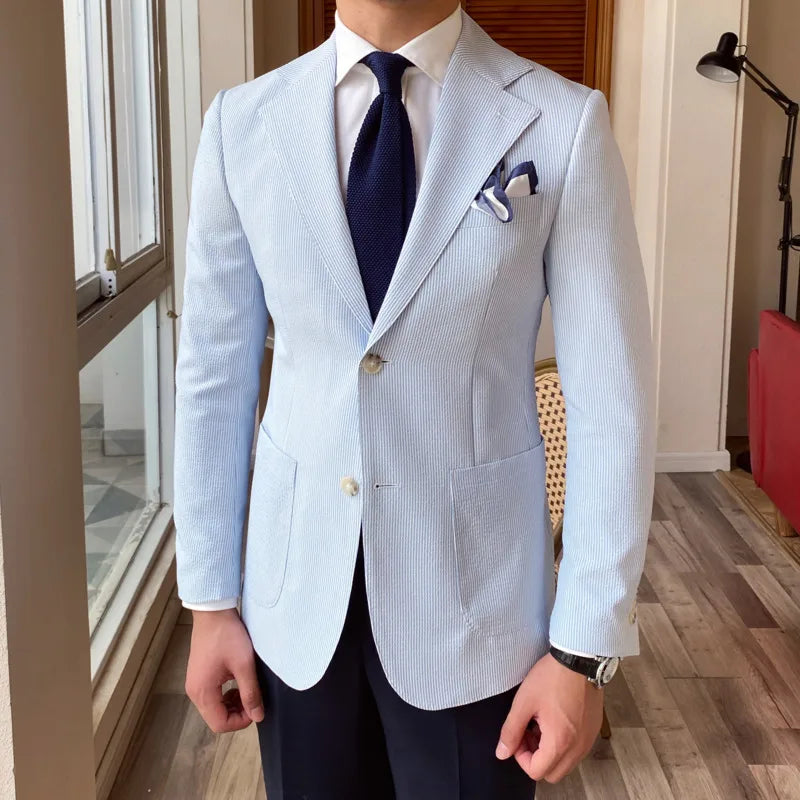 Blazer Croisé Homme Bleu
