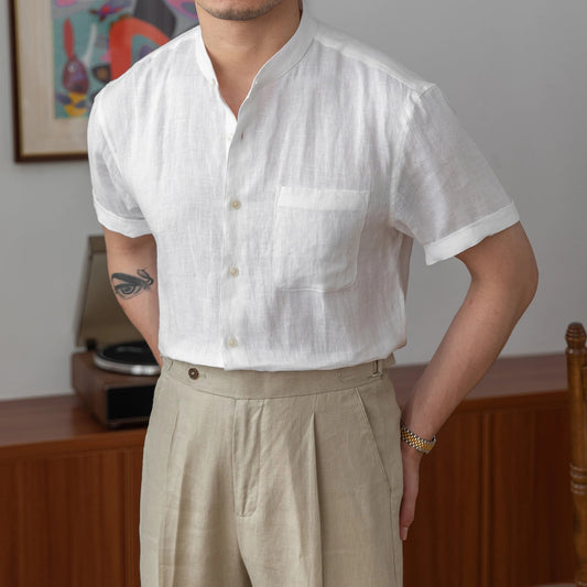 Chemise col mao homme luxe