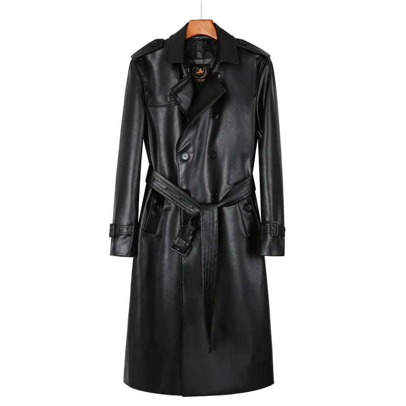 Leather trench coat homme