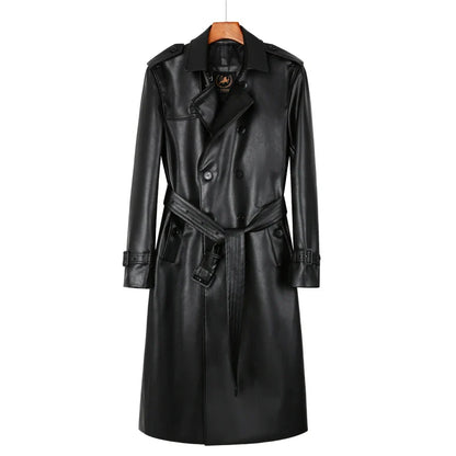 Leather trench coat homme