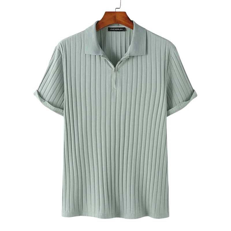 Polo Zippé Homme Manche Courte