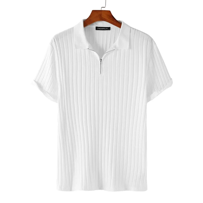 Polo Zippé Homme Manche Courte