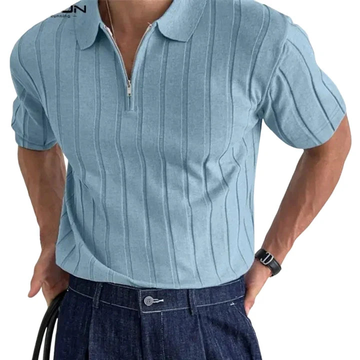 Polo Zippé Homme Manche Courte