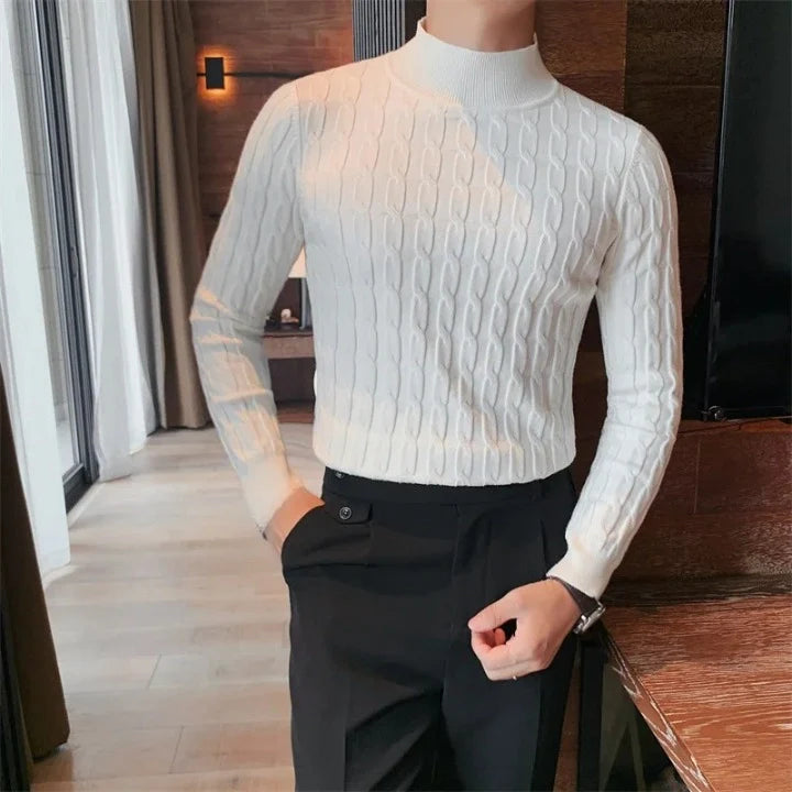 Pull Col Roulé Cotelé
