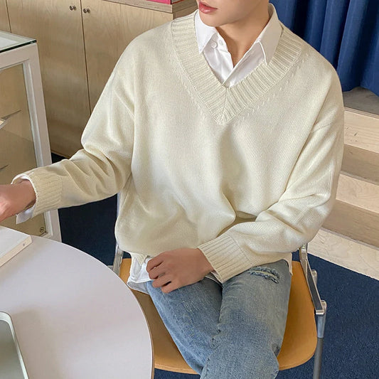 Pull Col V Homme