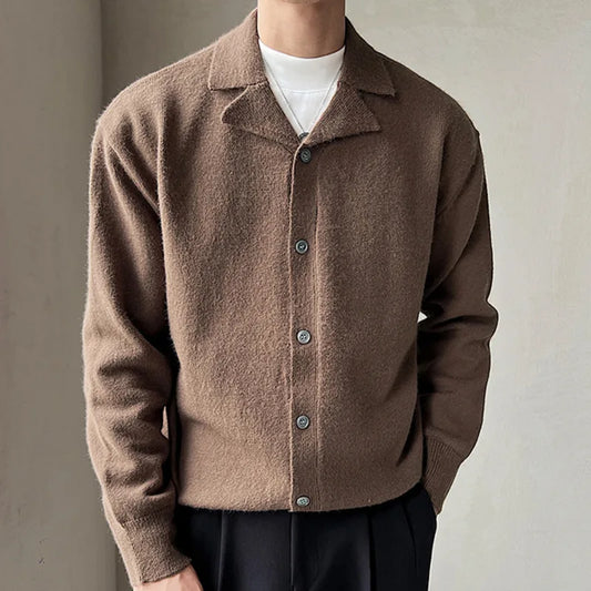 Cardigan col polo homme