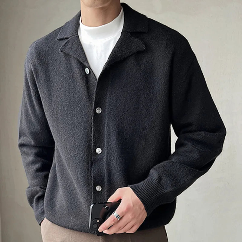 Cardigan col polo homme