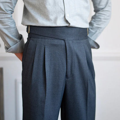 Pantalon a pince bleu homme