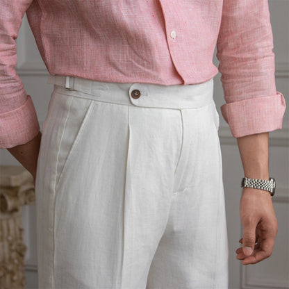 Pantalon pince lin homme