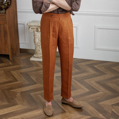 Pantalon pince lin homme