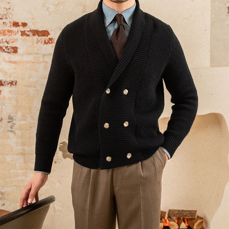 Cardigan croisé homme