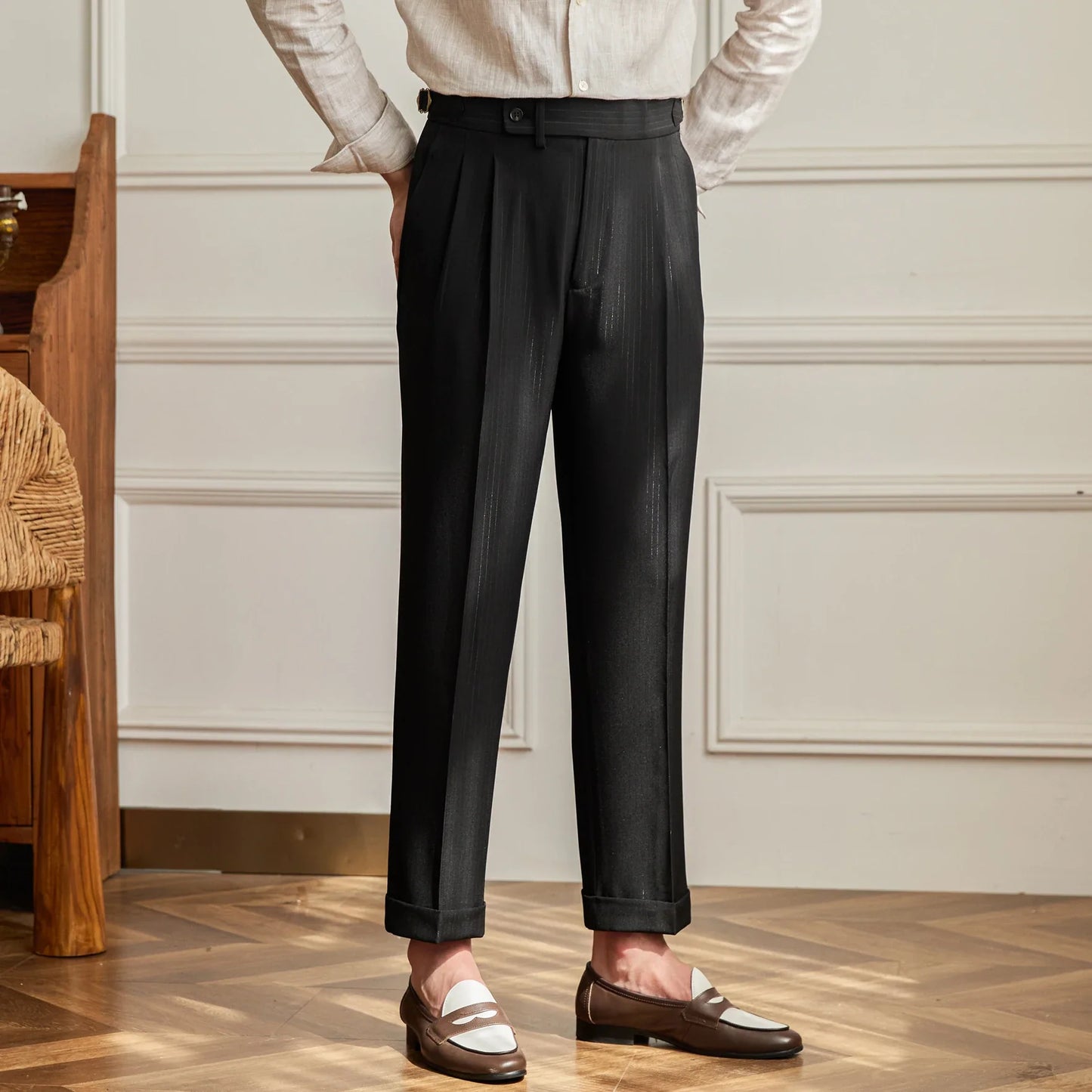 Pantalon costume homme rayé