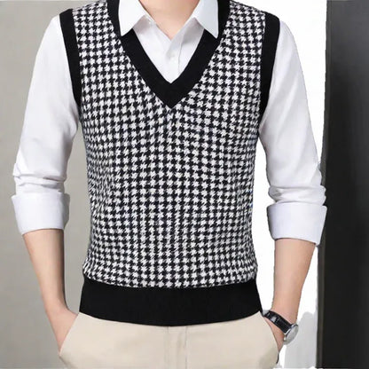 Pull jacquard homme sans manche